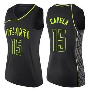 Nike Youth 2021-22 City Edition Atlanta Hawks Clint Capela #15 Yellow  Swingman Jersey